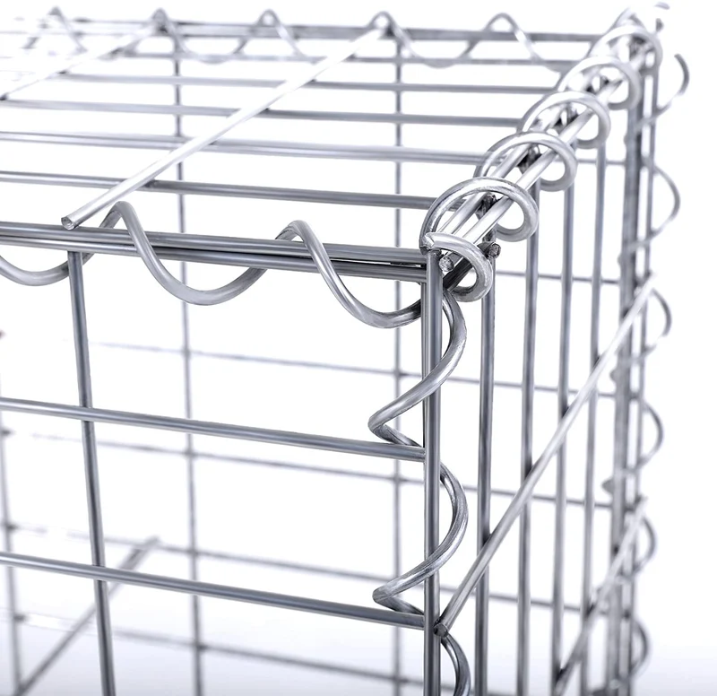 Lot de 2 gabions à pierres cages métallique maille fine 5 x 10 cm acier galvanisé antirouille 100 x 50 x 30 cm cloison murale décoration jardin 12_0001928