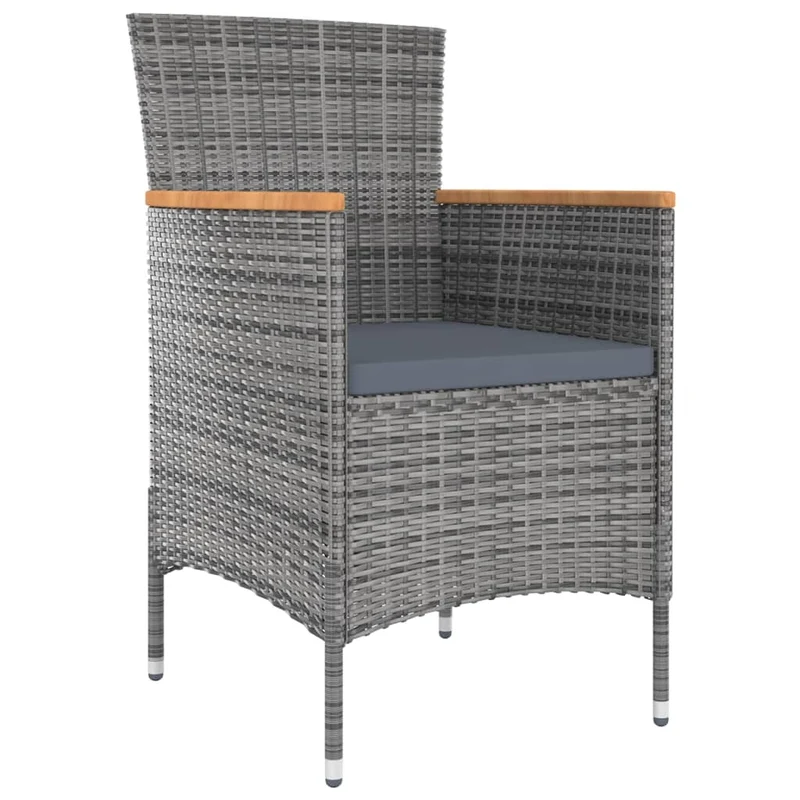 Ensemble de salle à manger de jardin meuble extérieur 9 pièces avec coussins gris 02_0014071