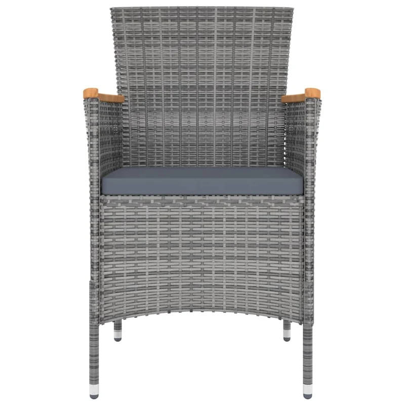 Ensemble de salle à manger de jardin meuble extérieur 9 pièces avec coussins gris 02_0014071