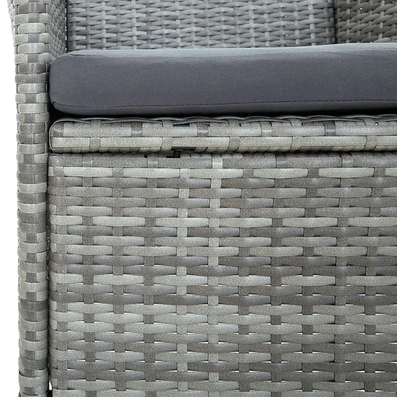 Ensemble de salle à manger de jardin meuble extérieur 9 pièces avec coussins gris 02_0014071