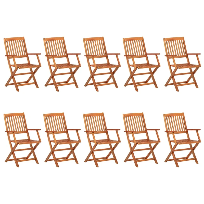 Mobilier à dîner de jardin 11 pièces bois d'acacia massif 02_0014739