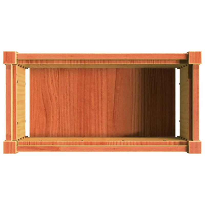 Jardinière bac lit surélevé plantes fleurs jardin terrasses lot de 2 cire bois de pin massif marron 02_0039063
