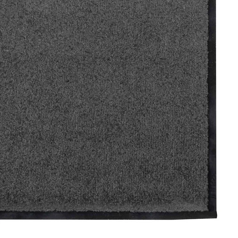 Tapis d'entrée rectangulaire moderne intérieur extérieur 120 x 250 cm résistant antidérapant en polyamide noir 02_0057926