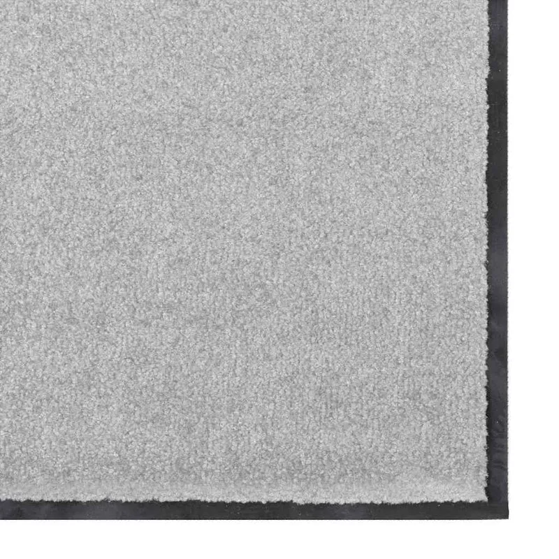 Tapis d'entrée rectangulaire design moderne 120 x 180 cm antidérapant ambiance cosy en polyamide gris 02_0057974