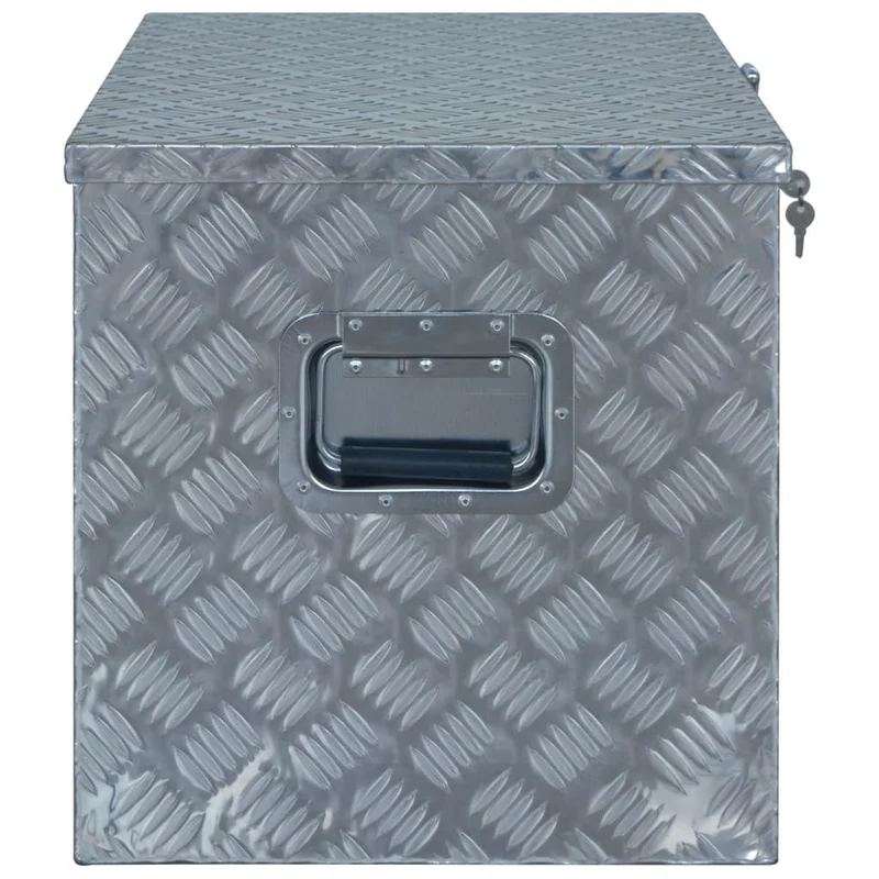 Boîte coffre de rangement caisse de outils boîte à outils boîte de remorque caisse de transport atelier 61 x 43 x 45,5 cm aluminium02_0003202