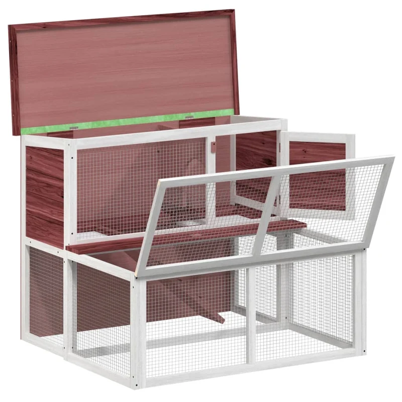 Clapier moka 102 x 90 x 84,5 cm bois de pin massif marron 02_0041950