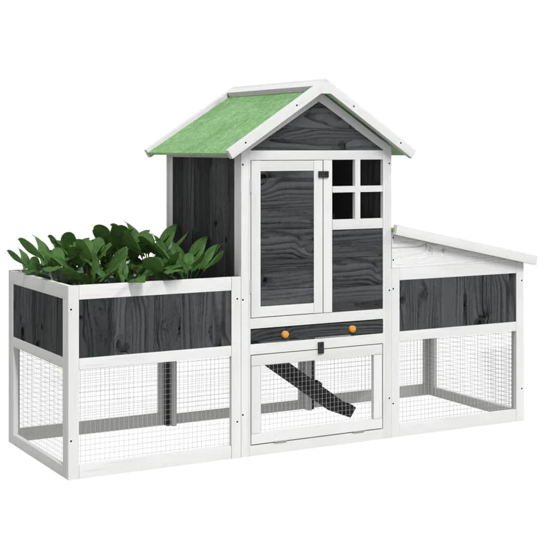 Clapier 170 x 63 x 113 cm bois de pin massif gris 02_0041941