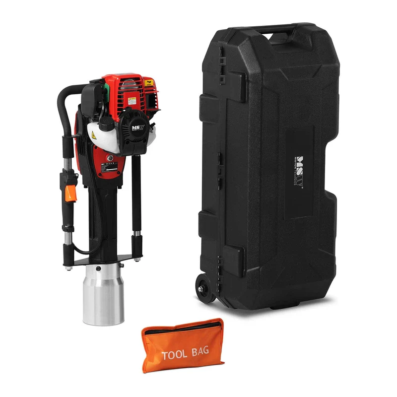 Enfonce-pieu à essence pilon à poteau thermique enfonce-piquet (870 Watts, 1,3 Nm, 25-50 J, ø 120 mm max, Démarreur à tirette) 14_0007517