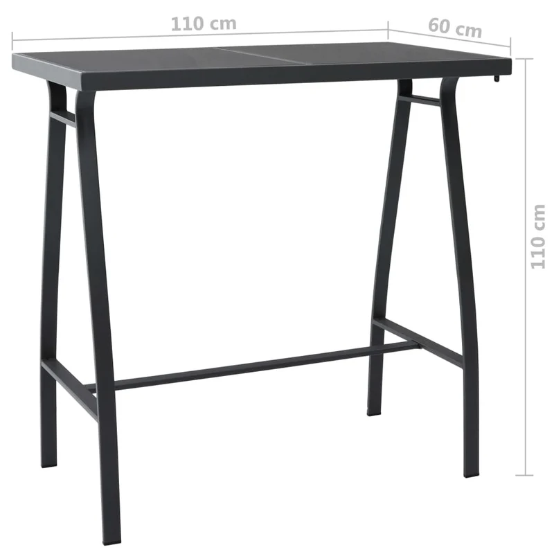 Ensemble de bar de jardin 5 pièces noir 02_0013414