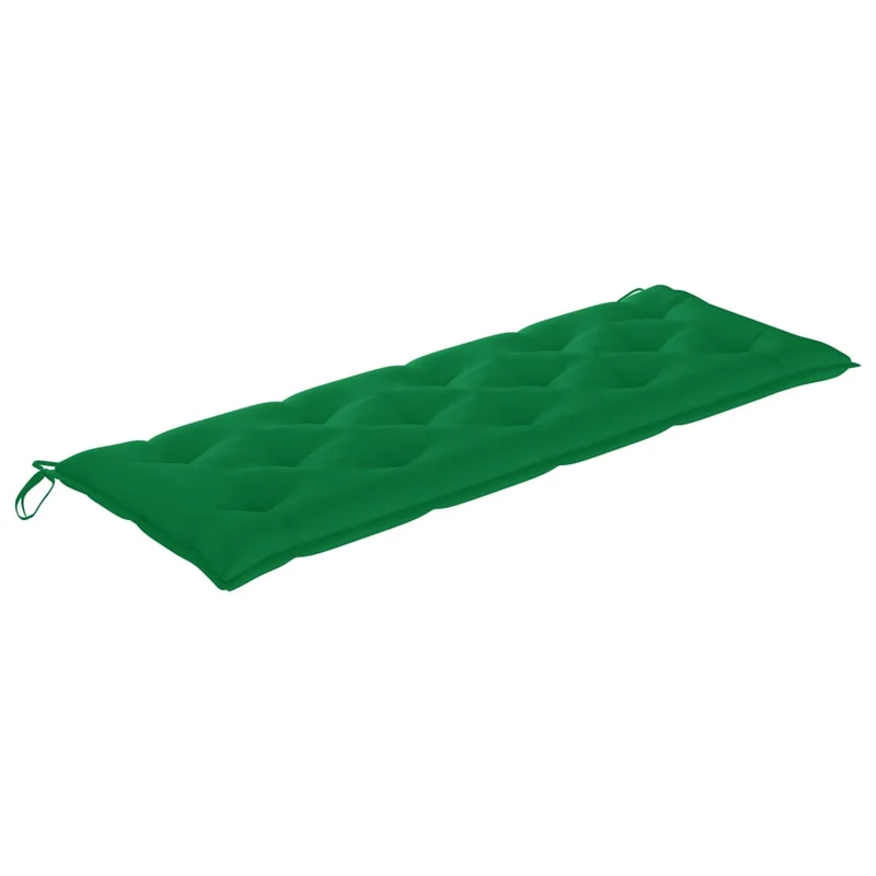 Banc de jardin meuble de patio d'extérieur terrasse avec coussin vert 150 cm bois de teck massif 02_0011102