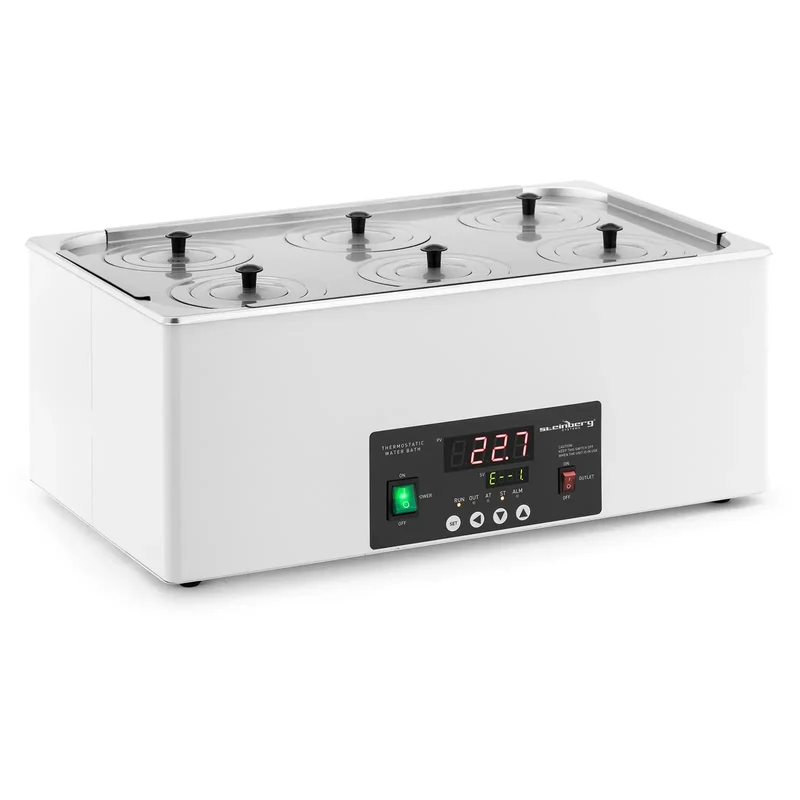 Bain marie thermostaté numérique de laboratoire chauffage doublure en acier inoxydable 22,5 litres 100 °c 500 x 300 x 150 mm acier inoxydable 14_0008289