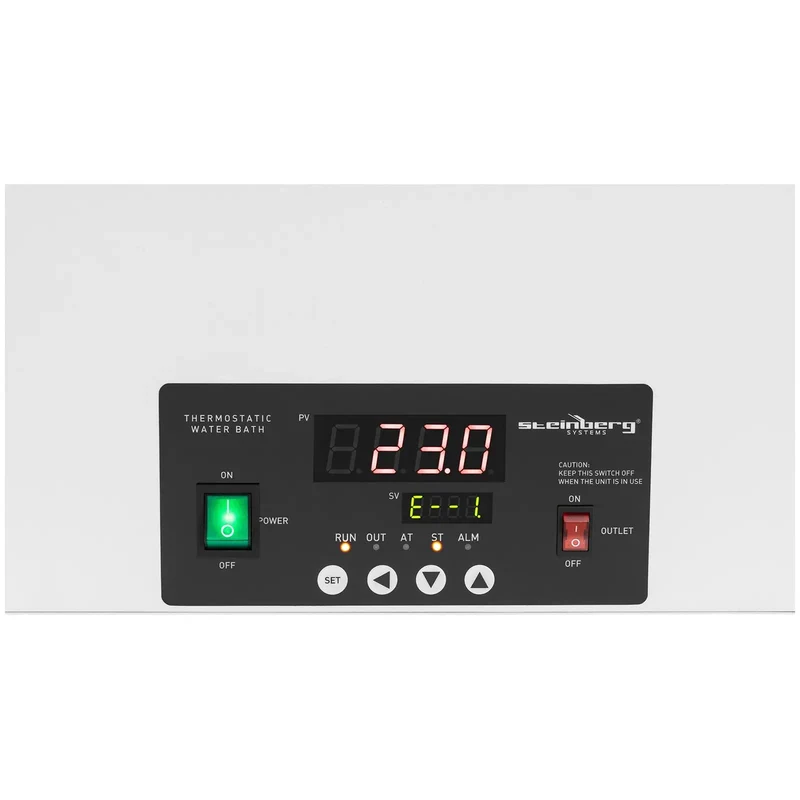 Bain marie thermostaté numérique de laboratoire chauffage doublure en acier inoxydable 22,5 litres 100 °c 500 x 300 x 150 mm acier inoxydable 14_0008289