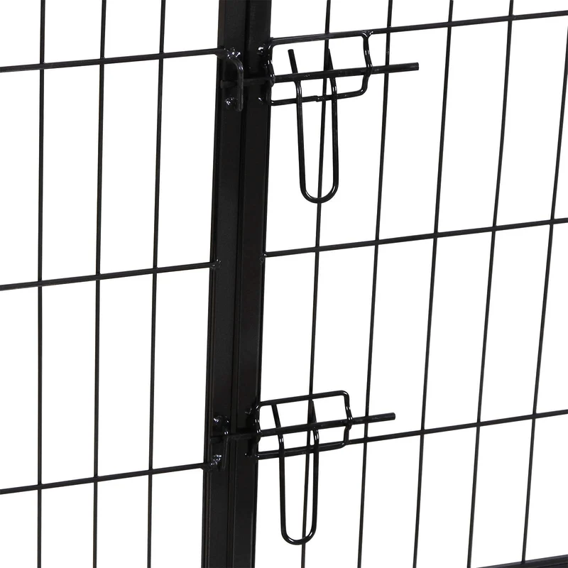 Parc enclos pour chiens chiots animaux de compagnie 8 panneaux 80 x 80 cm noir 12_0006327