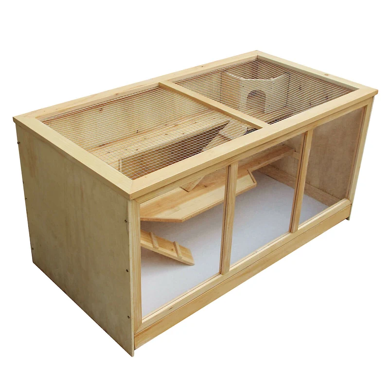 Grande cage pour hamsters petits rongeurs souris rats grange 115 cm abri bois 16_0002558
