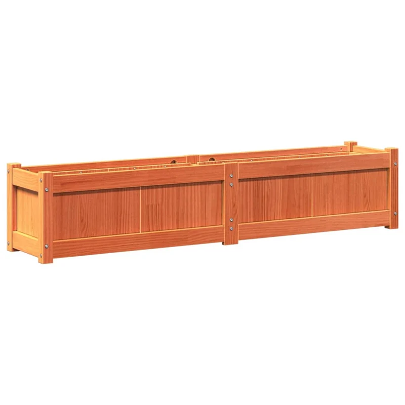 Jardinière bac lit surélevé plantes fleurs jardin terrasses lot de 2 cire bois de pin massif marron 02_0039061