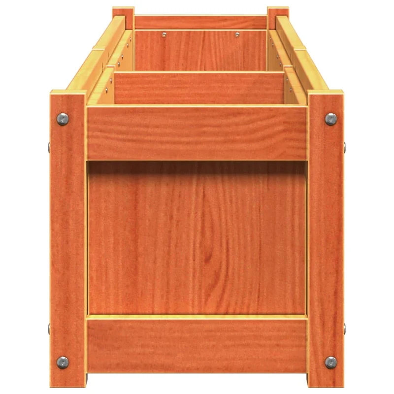 Jardinière bac lit surélevé plantes fleurs jardin terrasses lot de 2 cire bois de pin massif marron 02_0039061