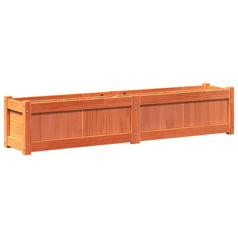 Jardinière bac lit surélevé plantes fleurs jardin terrasses lot de 2 cire bois de pin massif marron 02_0039061