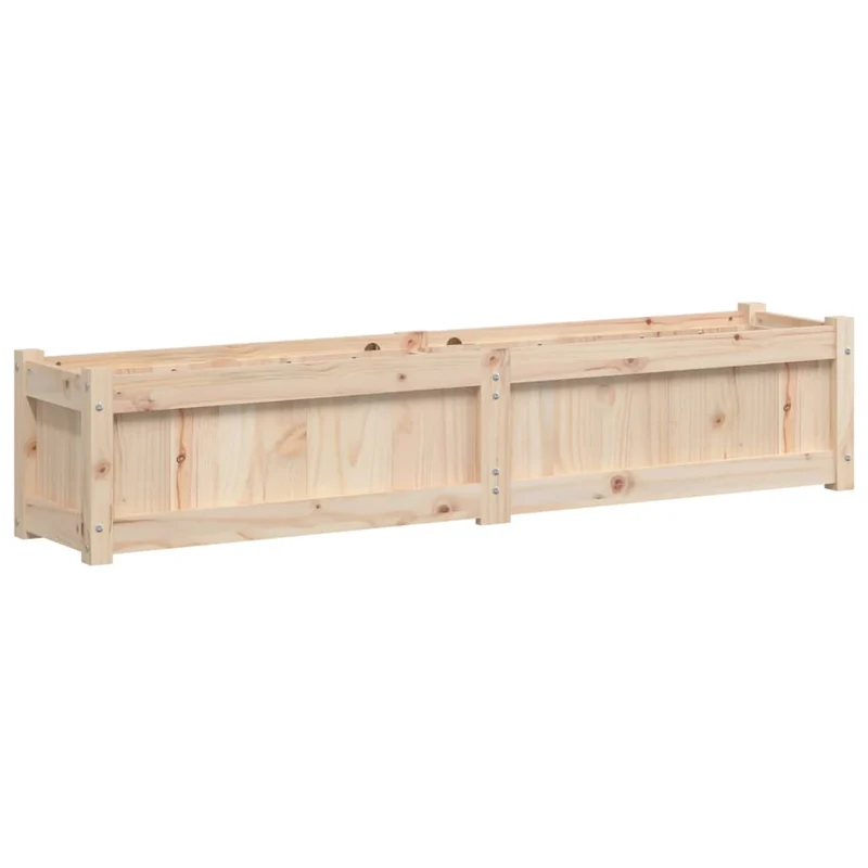 Jardinière bac lit surélevé plantes fleurs terrasse jardin 150 x 31 x 31 cm bois de pin massif marron 02_0037427