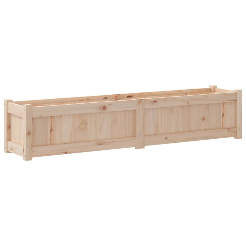 Jardinière bac lit surélevé plantes fleurs terrasse jardin 150 x 31 x 31 cm bois de pin massif marron 02_0037427