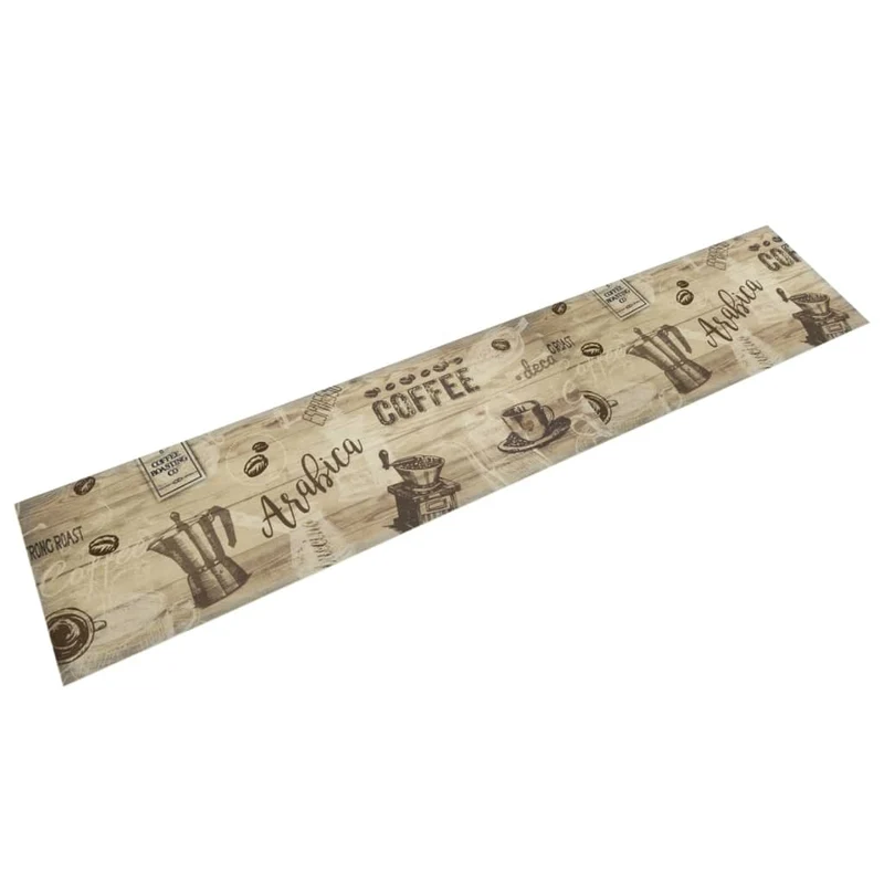 Tapis de cuisine lavable design élégant absorbant 300 x 60 cm en velours marron 02_0056419