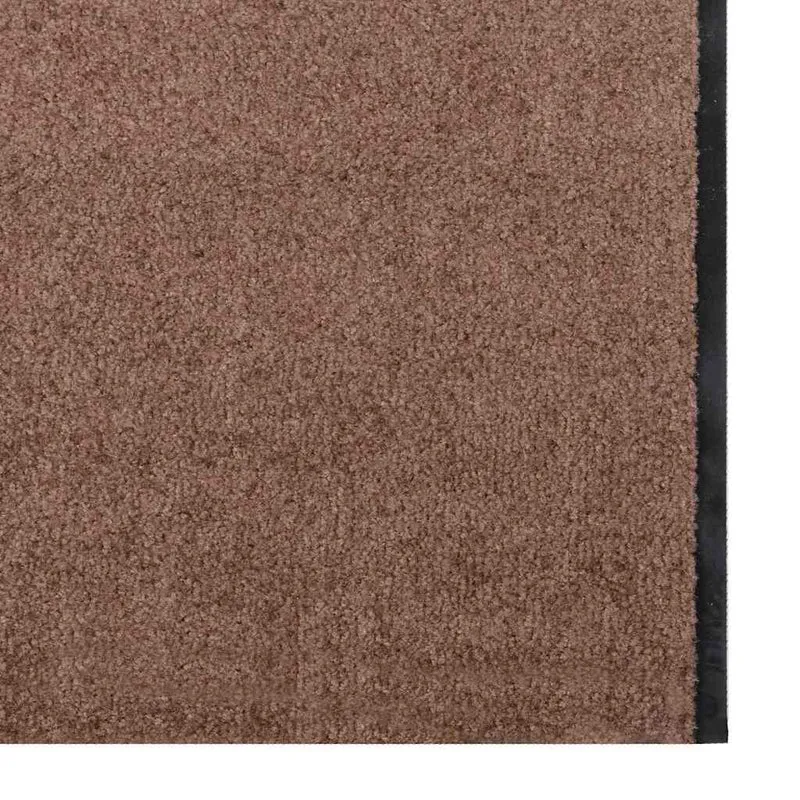 Tapis d'entrée rectangulaire moderne 120 x 400 cm capture saleté humidité en polyamide marron 02_0057984