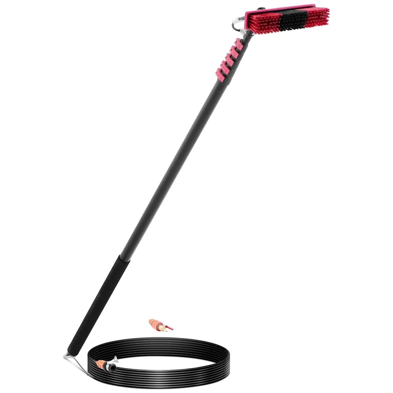 Lave vitre télescopique professionnel avec alimentation en eau pour panneaux solaires et fenêtres 1800 9050 mm pu pp fibre de verre fibre de carbone noir 14_0009234