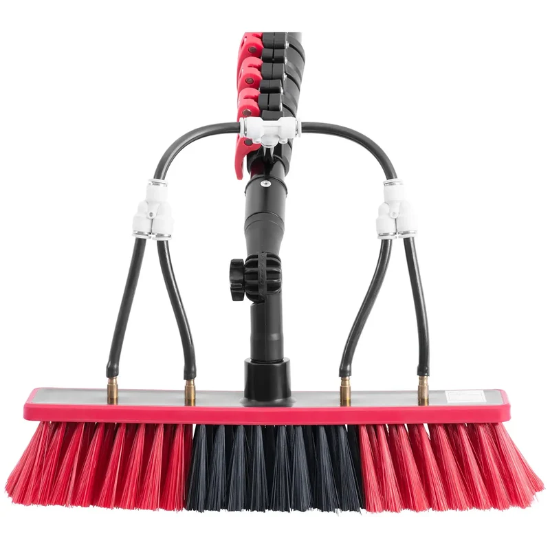 Lave vitre télescopique professionnel avec alimentation en eau pour panneaux solaires et fenêtres 1800 9050 mm pu pp fibre de verre fibre de carbone noir 14_0009234