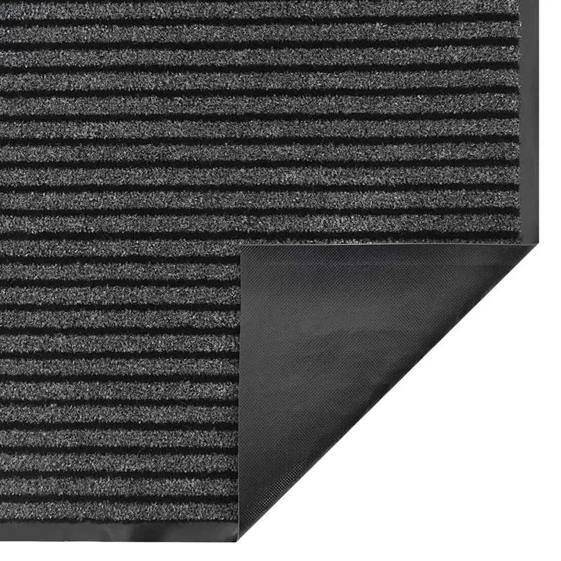 Paillasson rectangulaire antidérapant intérieur extérieur 115 x 500 cm en PP noir 02_0058146