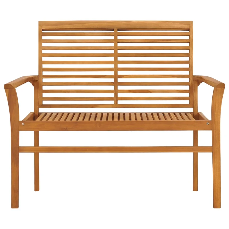 Banc de jardin meuble de patio d'extérieur terrasse avec coussin rouge 112 x 55 x 94 cm bois de teck massif 02_0011531