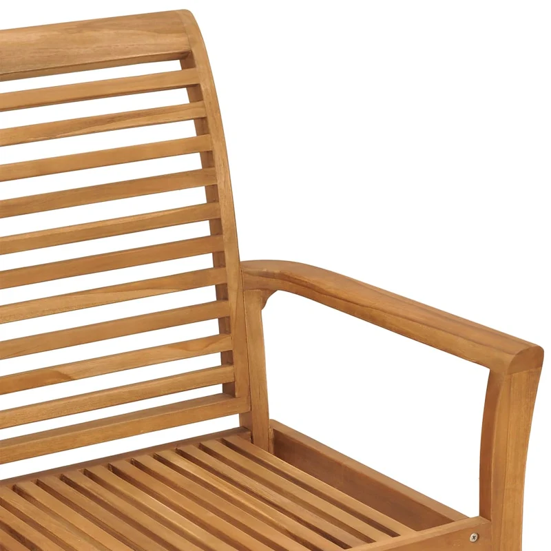 Banc de jardin meuble de patio d'extérieur terrasse avec coussin rouge 112 x 55 x 94 cm bois de teck massif 02_0011531