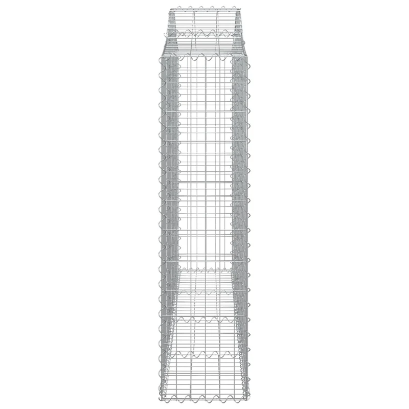 Panier de gabions clôture cage mur de soutènement arqué 200 x 30 x 120/140 cm fer galvanisé Argent 02_0039993