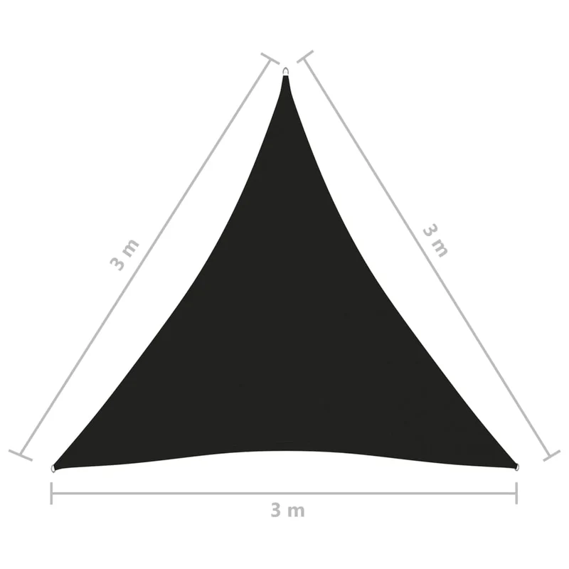 Voile toile d'ombrage parasol tissu oxford triangulaire 3 x 3 x 3 m noir 02_0009824