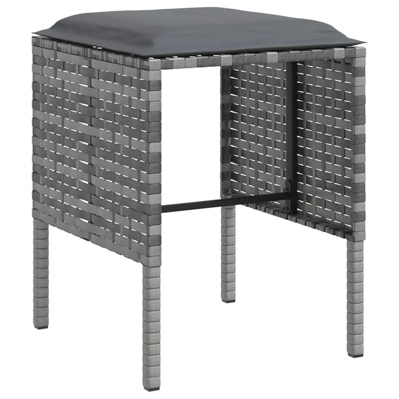 Ensemble de canapés en l 5 pièces avec coussins résine tressée gris 02_0013558