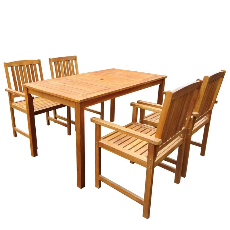 Mobilier à dîner d'extérieur 5 pièces bois d'acacia solide 02_0014653