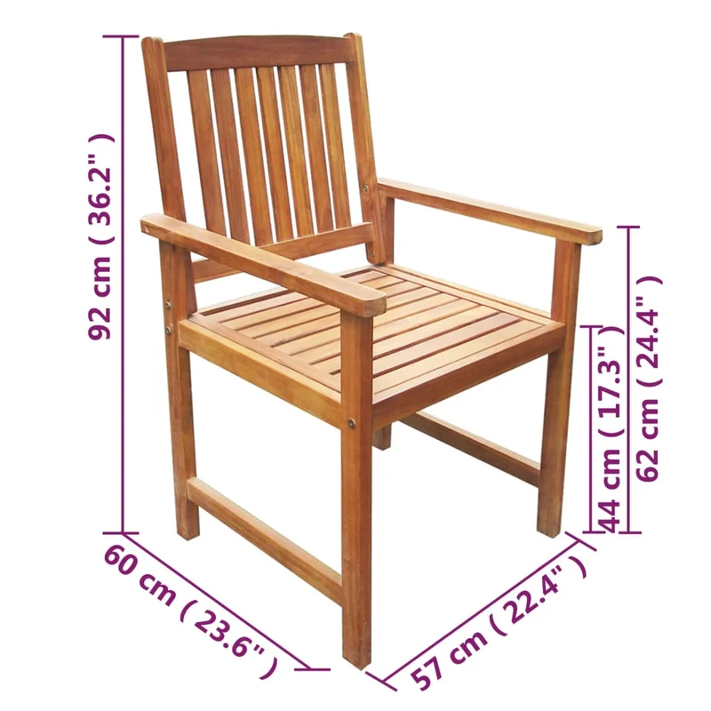 Mobilier à dîner d'extérieur 5 pièces bois d'acacia solide 02_0014653