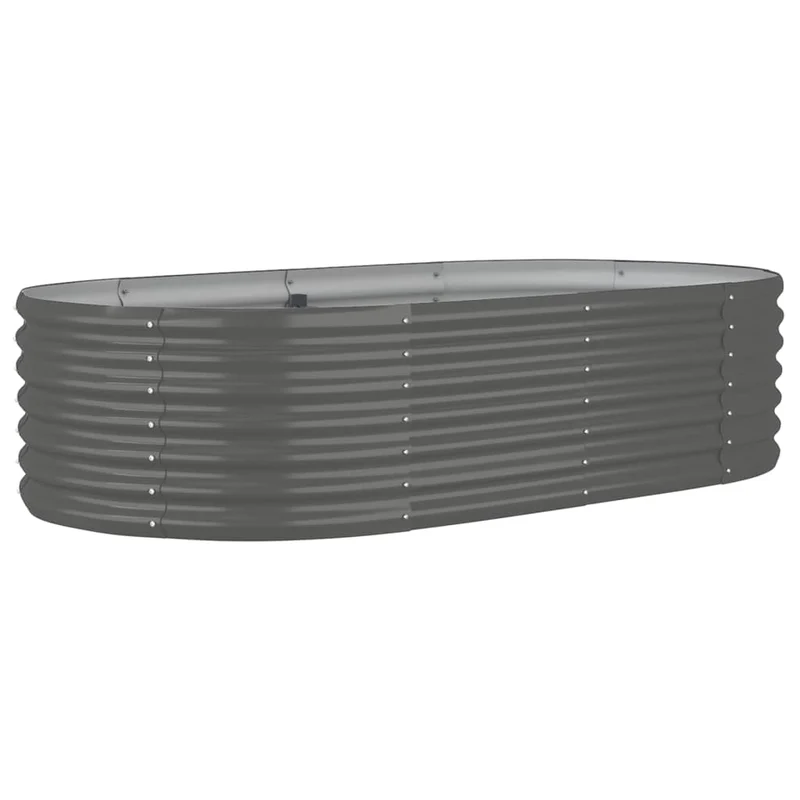 Jardinière bac lit surélevé plantes fleurs terrasse jardin de jardin acier enduit de poudre 152 x 80 x 36 cm gris 02_0039582
