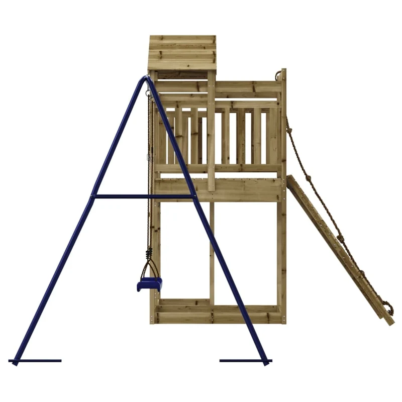 Aire de jeux d'extérieur balançoires toboggan portiques robuste jeux jardin 291 x 282 x 238 cm bois de pin imprégné 02_0004851