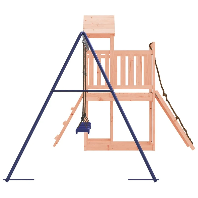 Aire de jeux d'extérieur balançoires toboggan portiques robuste jeux jardin 357 x 248 x 214 cm bois massif de douglas 02_0004797