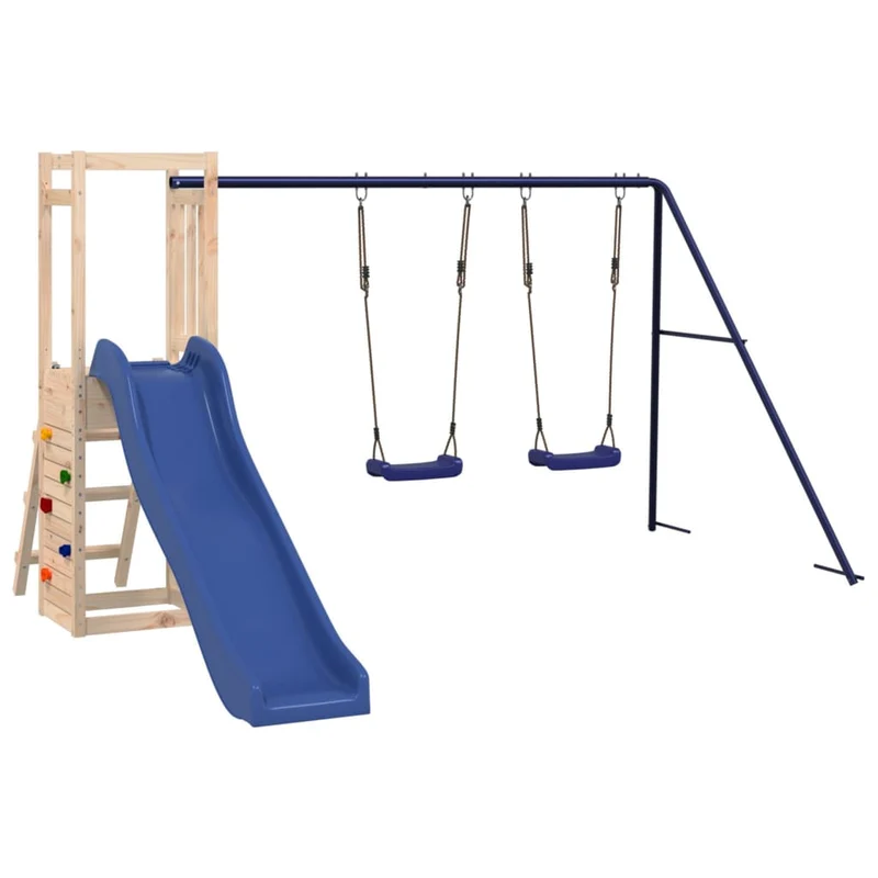 Aire de jeux d'extérieur balançoires toboggan portiques robuste jeux jardin 308 x 321 x 169 cm bois de pin massif 02_0004712