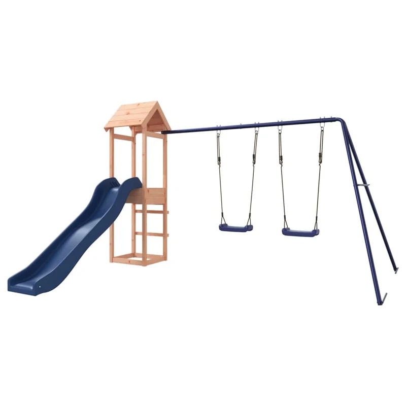Aire de jeux d'extérieur balançoires toboggan portiques robuste jeux jardin 308 x 315 x 194 cm bois massif de douglas 02_0004799