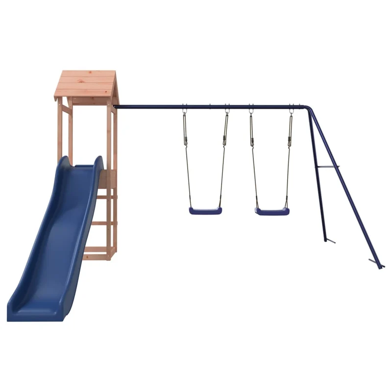 Aire de jeux d'extérieur balançoires toboggan portiques robuste jeux jardin 308 x 315 x 194 cm bois massif de douglas 02_0004799
