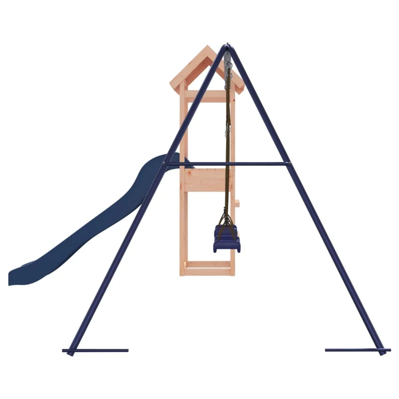 Aire de jeux d'extérieur balançoires toboggan portiques robuste jeux jardin 308 x 315 x 194 cm bois massif de douglas 02_0004799