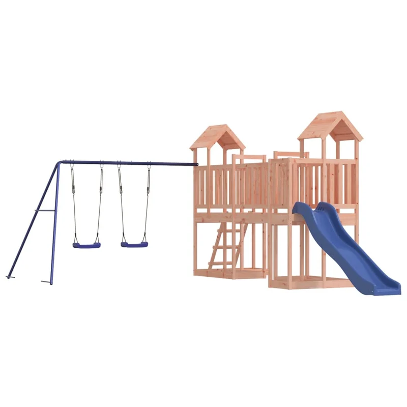 Aire de jeux d'extérieur balançoires toboggan portiques robuste jeux jardin 356 x 589 x 214 cm bois massif de douglas 02_0004643