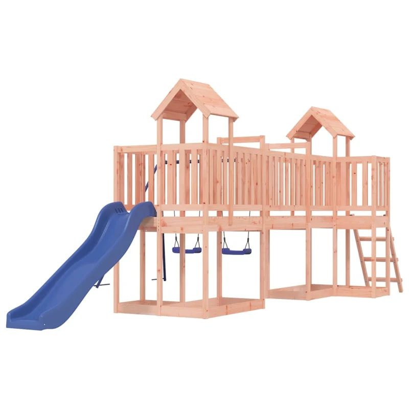 Aire de jeux d'extérieur balançoires toboggan portiques robuste jeux jardin 356 x 589 x 214 cm bois massif de douglas 02_0004643