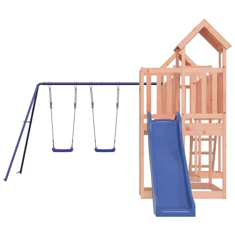 Aire de jeux d'extérieur balançoires toboggan portiques robuste jeux jardin 356 x 589 x 214 cm bois massif de douglas 02_0004643