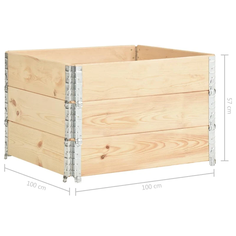 Jardinières surélevées 3 pièces 100 x 100 cm bois de pin solide 02_0000888