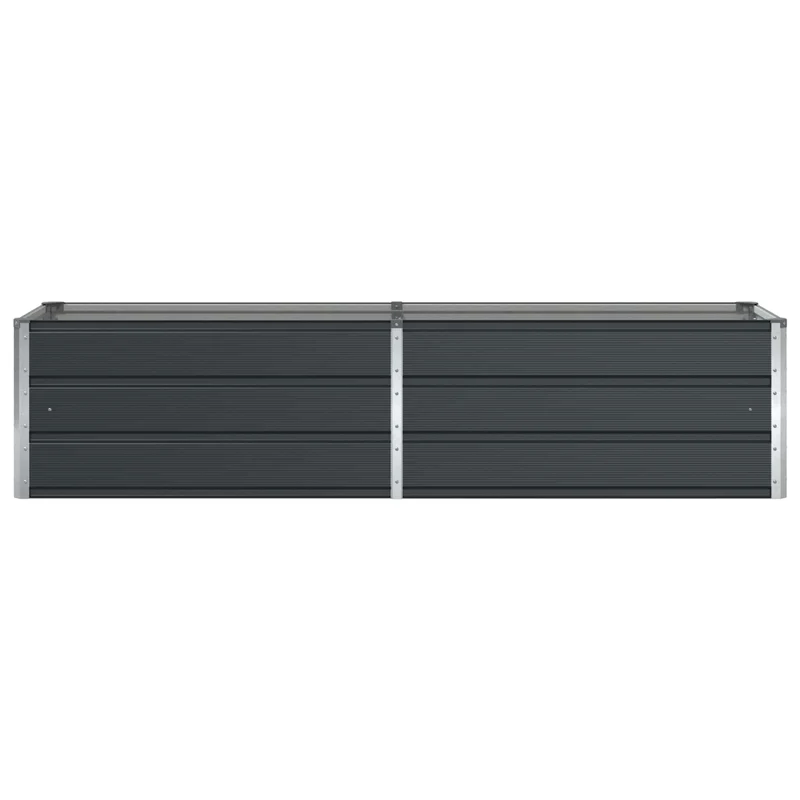 Jardinière rectangulaire design moderne espace extérieur 195 x 50 x 45 cm en acier galvanisé anthracite 02_0059235