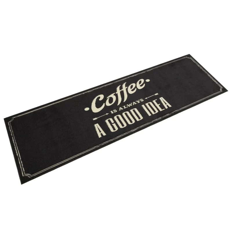 Tapis de cuisine lavable style moderne antidérapant 150 x 45 cm en velours gris 02_0056435