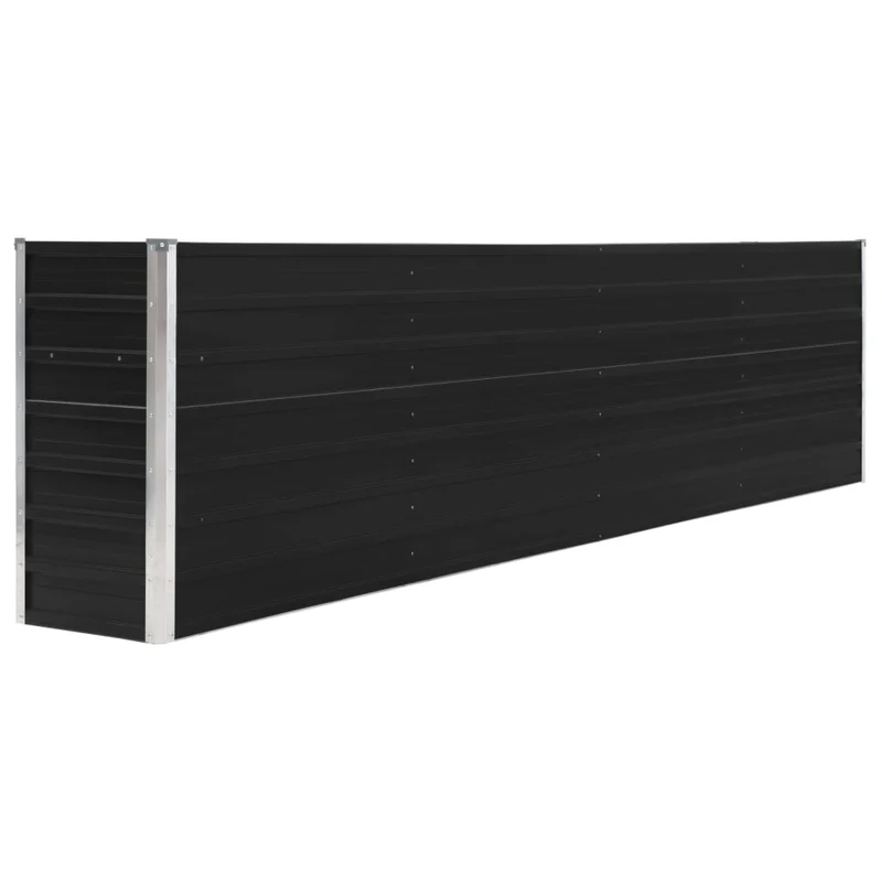 Jardinière 320 x 40 x 77 cm acier galvanisé anthracite 02_0000800