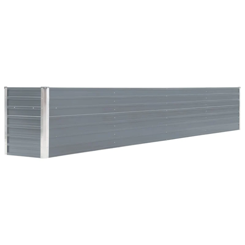 Jardinière lit surélevé plantes fleurs jardin acier galvanisé 320 x 40 x 45 cm gris 02_0001108